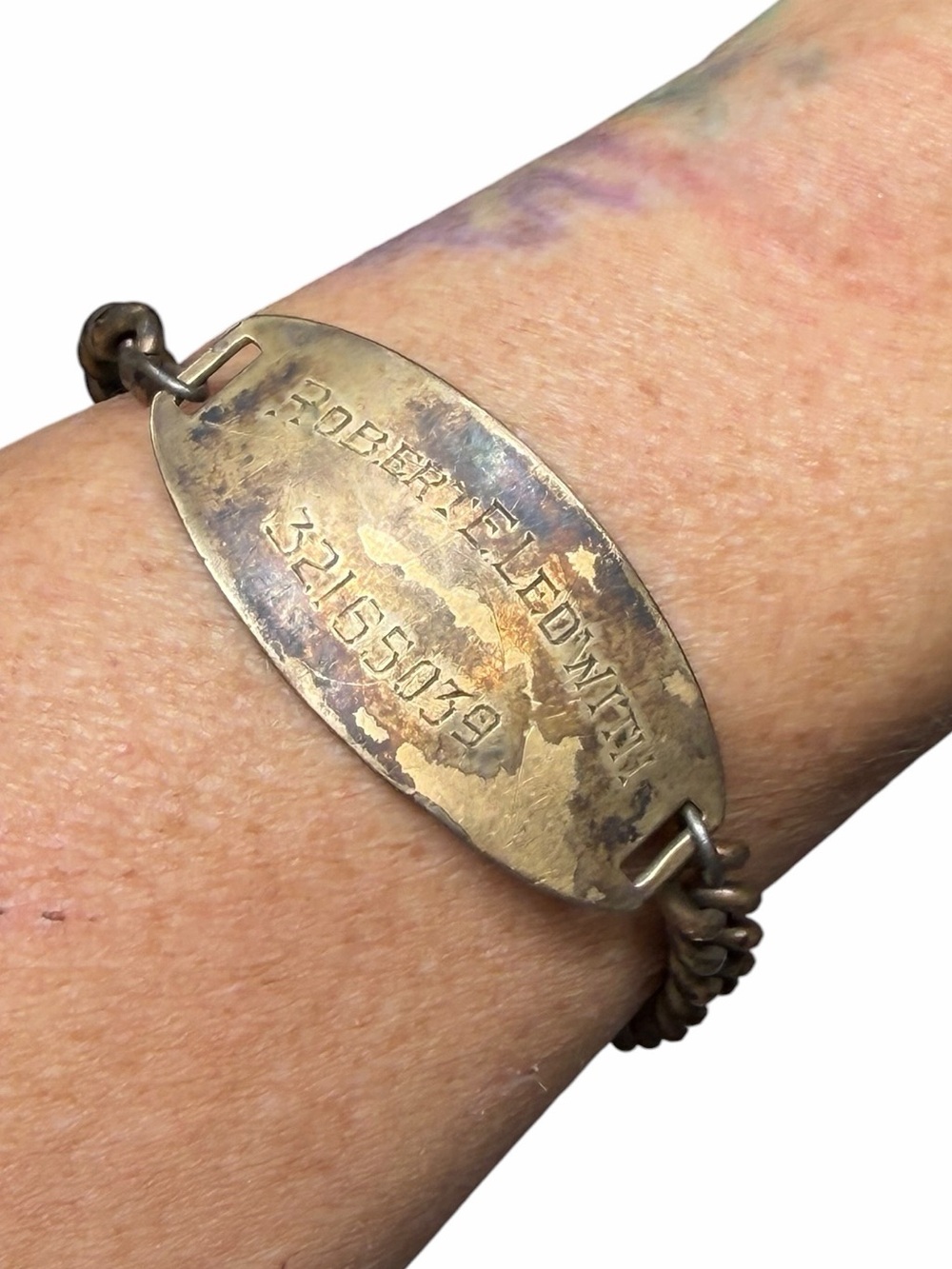 WWIl 925 Sterling Silver Military ID Bracelet